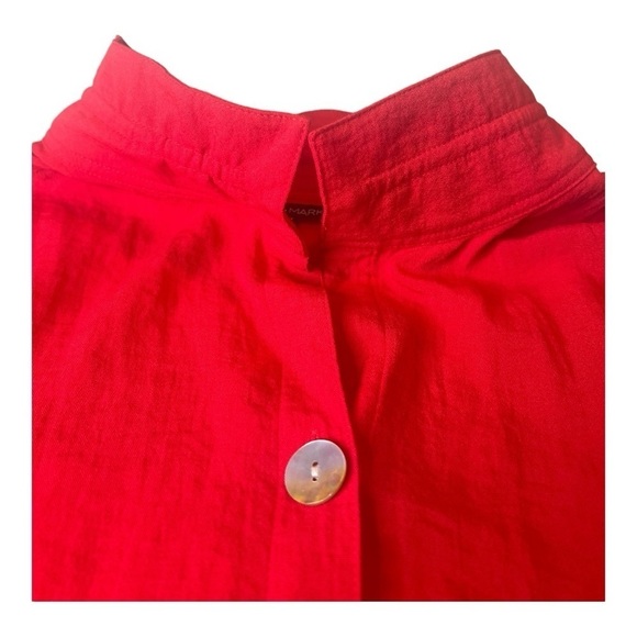 JOHN MARK Red Asymmetrical Stand Up Collar Tunic Shacket Womens Size 3X NEW - Picture 13 of 16